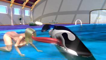 Sexy killer whale fucking a blonde with killer boobs